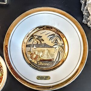 Gold and White Hawaii Plate